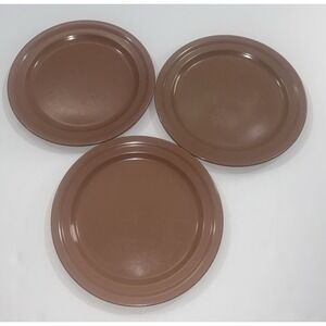 Set Of 3 Harmony‎ House Today Brown Melmac 9.5 Inch Plates